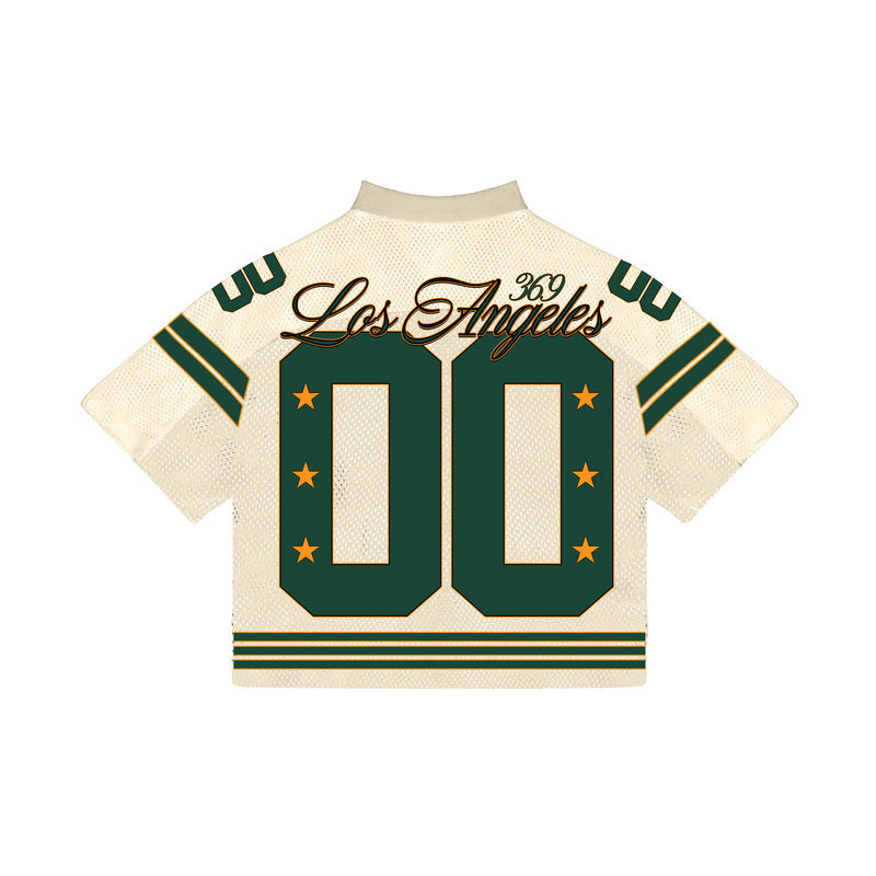 Cream Eagle Short-Sleeve Football Jersey