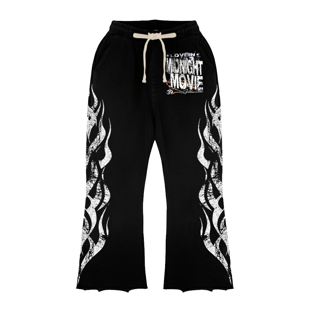 Midnight Movies Short-Sleeve T-Shirt & Flare Sweatpants Full Set