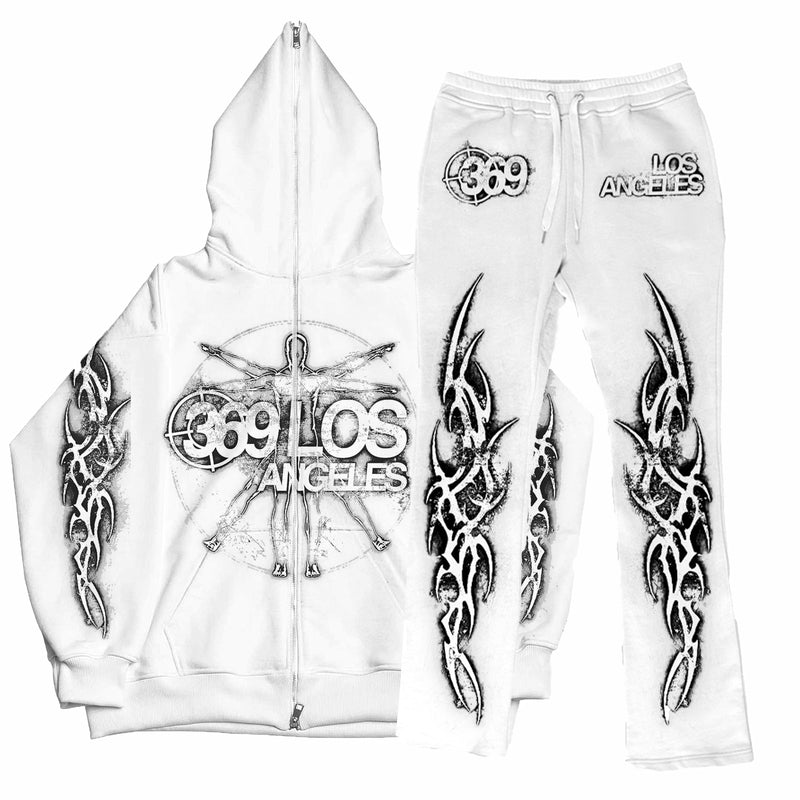 Leo Full Zip Hoodie & Flare Sweatpants Full Set
