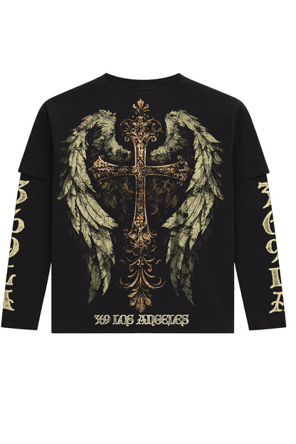 Angel Snake Double-Layer Long-Sleeve T-Shirt