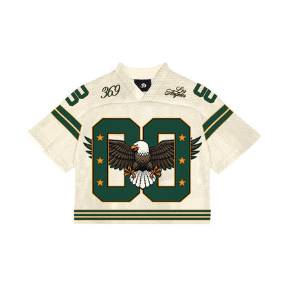 Cream Eagle Short-Sleeve Football Jersey