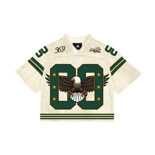 Cream Eagle Short-Sleeve Football Jersey