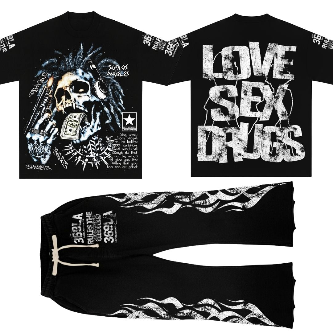 Big Minds Short-Sleeve T-Shirt & Flare Sweatpants Full Set