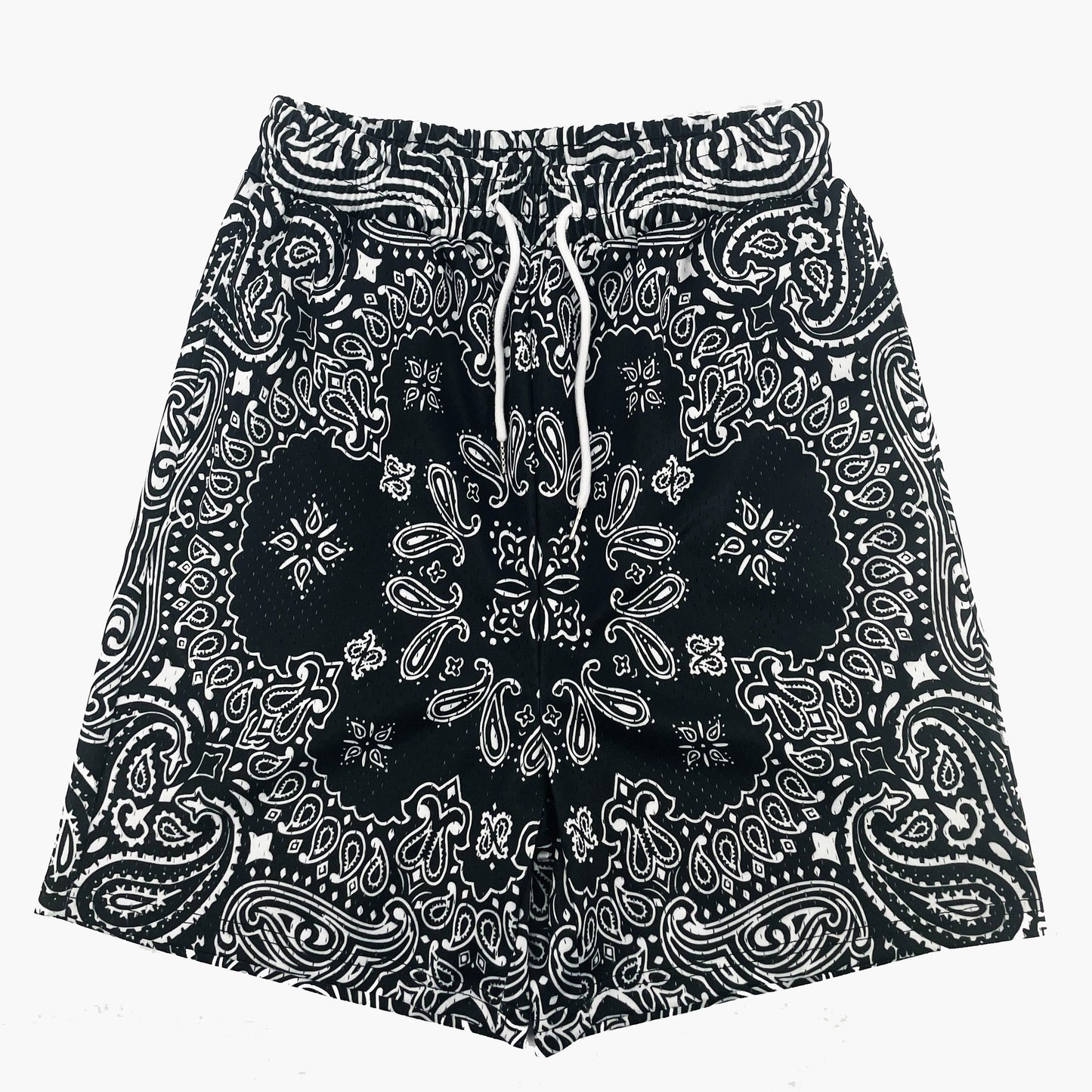 Black Bandana Mesh Shorts
