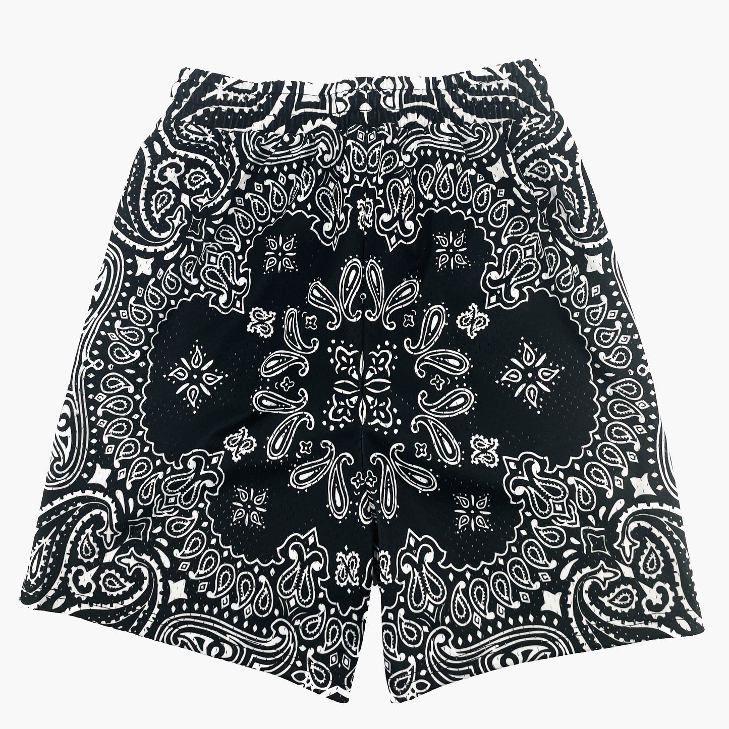 Black Bandana Mesh Shorts