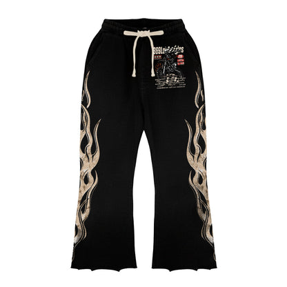 Dirtbike Long-Sleeve T-Shirt & Flare Sweatpants Full Set