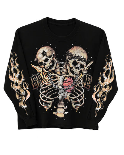 Prayers Long-Sleeve T-Shirt & Flare Sweatpants Full Set