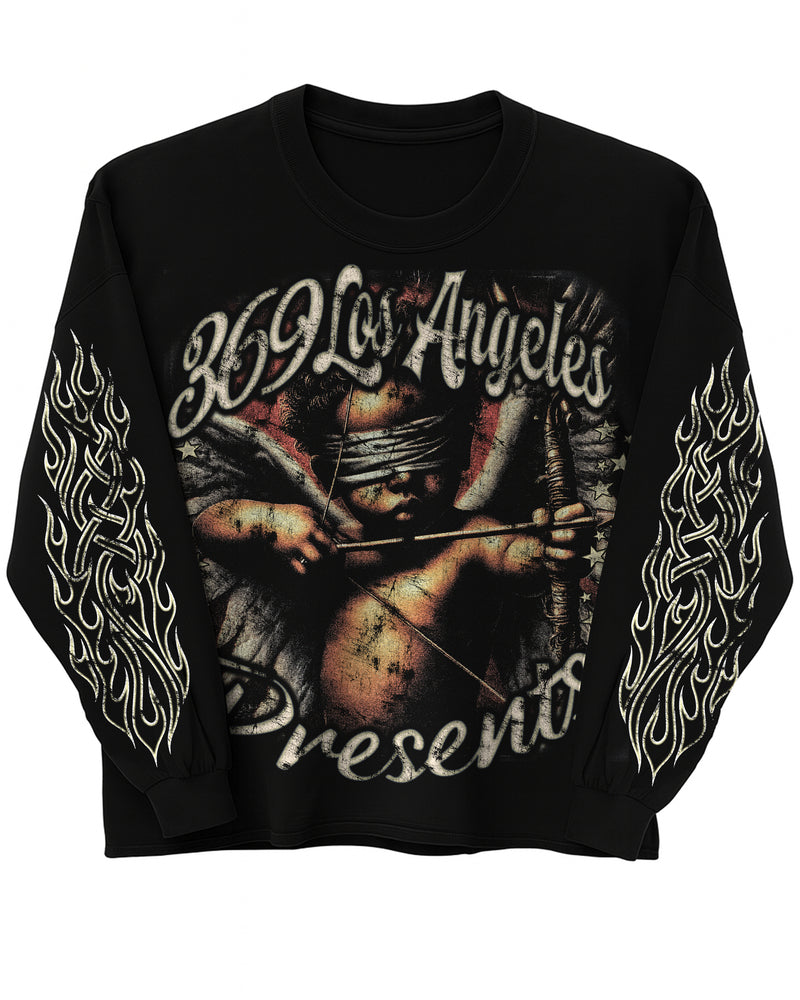 Cupid Forever Long-Sleeve T-Shirt & Flare Sweatpants Full Set