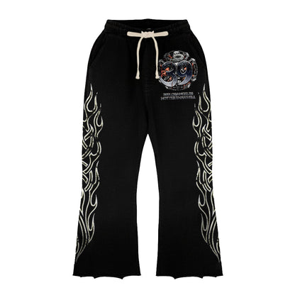 Hotter Than Hell Short-Sleeve T-Shirt & Flare Sweatpants Full Set