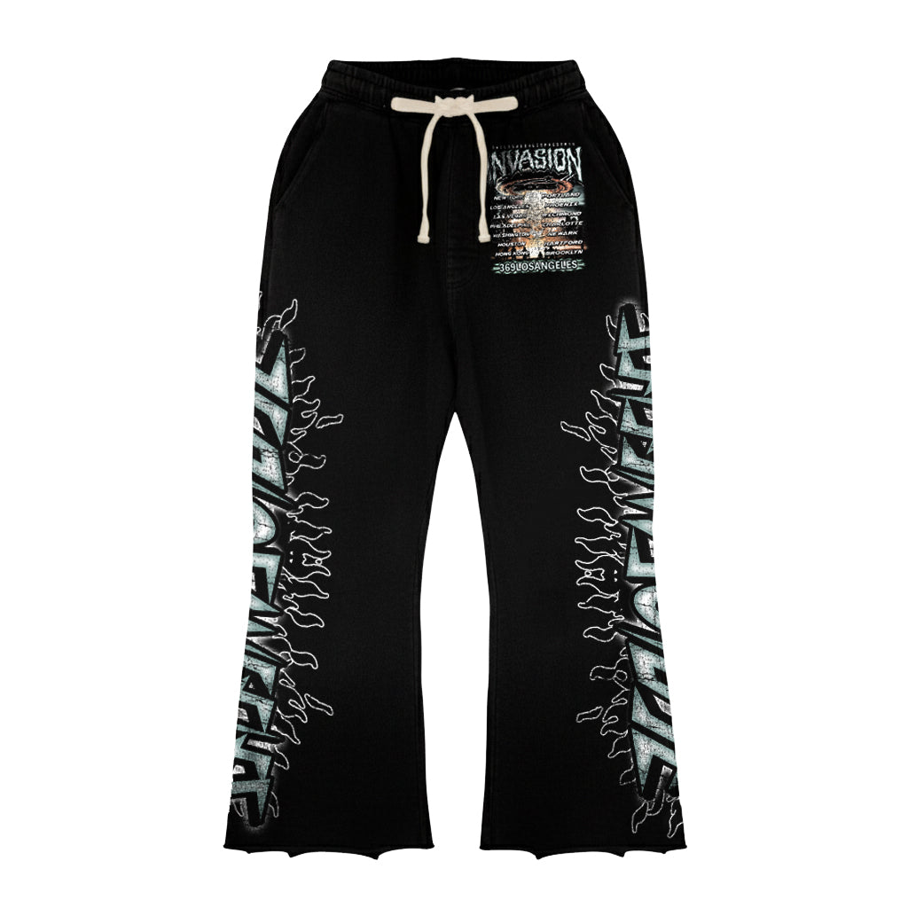 Invasion Long-Sleeve T-Shirt & Flare Sweatpants Full Set