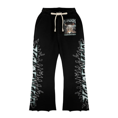 Invasion Long-Sleeve T-Shirt & Flare Sweatpants Full Set