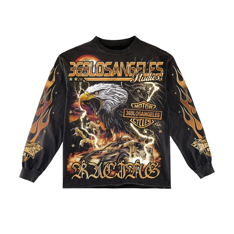 Racing Eagle Long-Sleeve T-Shirt & Flare Sweatpants Full Set