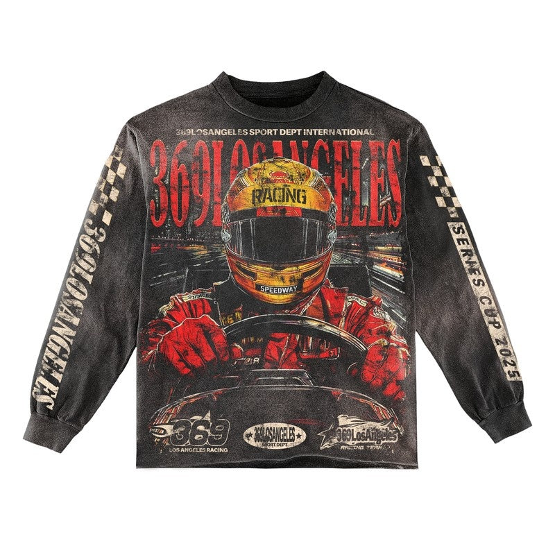 Speedway Long-Sleeve T-Shirt & Flare Sweatpants Full Set