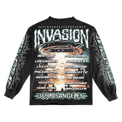 Invasion Long-Sleeve T-Shirt & Flare Sweatpants Full Set