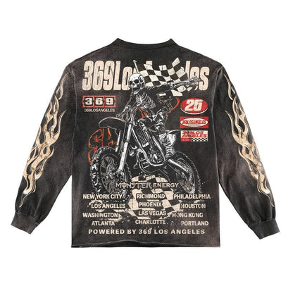 Dirtbike Long-Sleeve T-Shirt & Flare Sweatpants Full Set