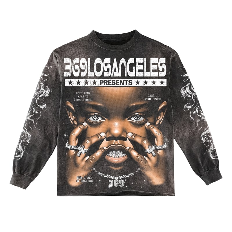 Take A Risk Long-Sleeve T-Shirt & Flare Sweatpants Full Set