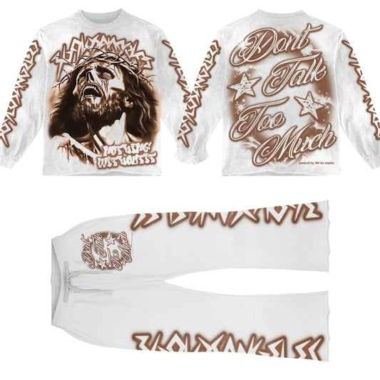 Nothing Without It Long-Sleeve T-Shirt & Flare Sweatpants Full Set