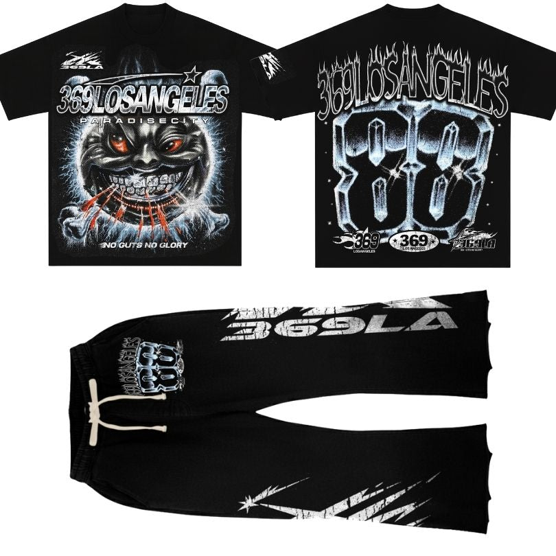 Paradise City Short-Sleeve T-Shirt & Flare Sweatpants Full Set
