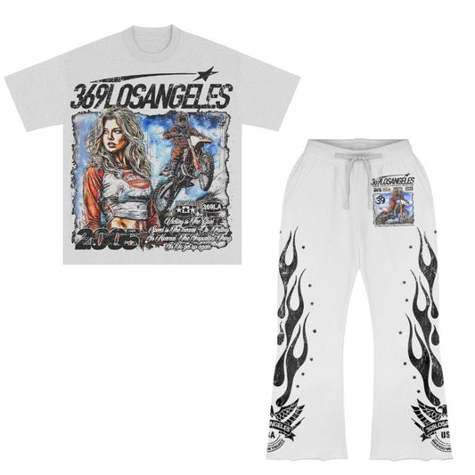 Victory Is The Goal Short-Sleeve T-Shirt & Flare Sweatpants Full Set