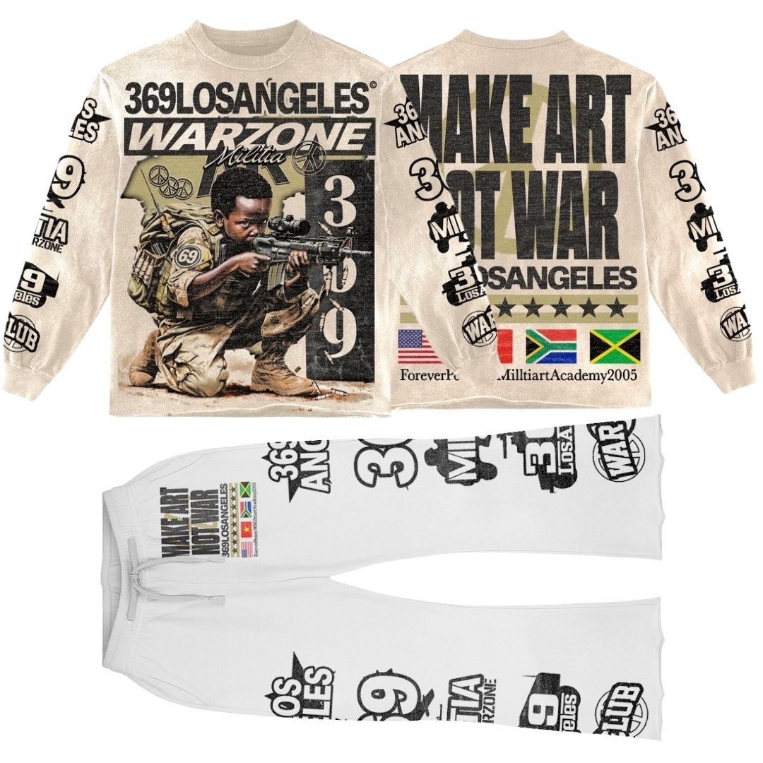 Warzone Long-Sleeve T-Shirt & Flare Sweatpants Full Set